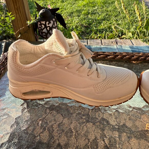 Skechers Steet Uno White Sneakers Size 6 - Picture 2 of 6